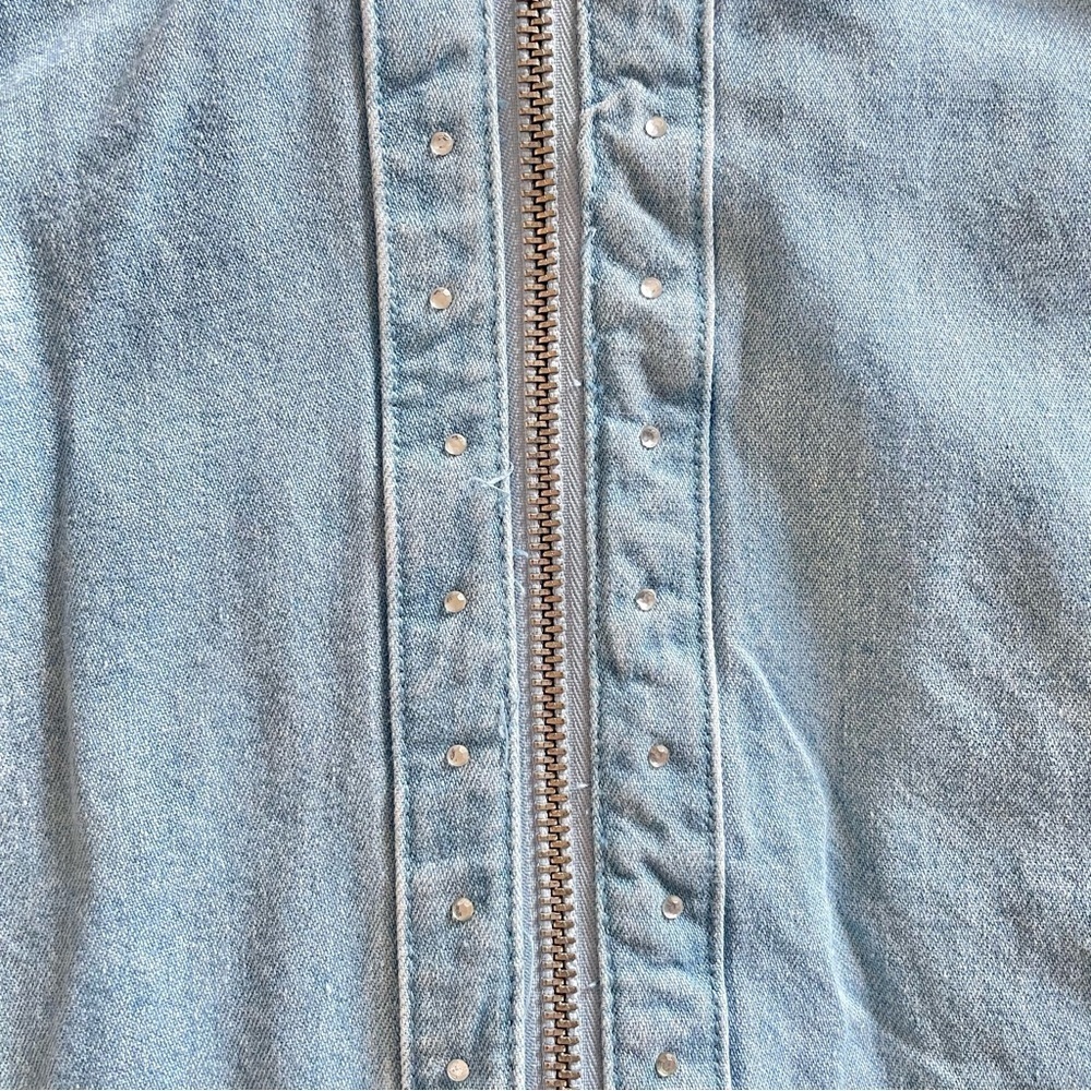 C.D. Daniels Denim Shirt Women’s 1X Blue Zip Up Rhinestone Pockets VTG Cottage - Picture 6 of 16